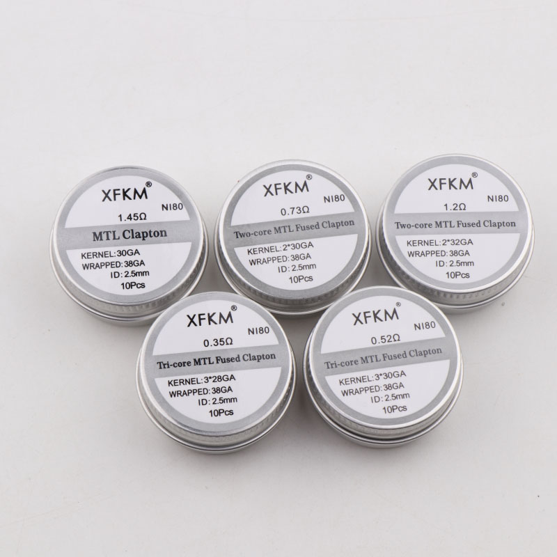 Clapton Wire Pre Built - Nuovo XFKM 10 pz/scatola NI80/A1/SS316L MTL